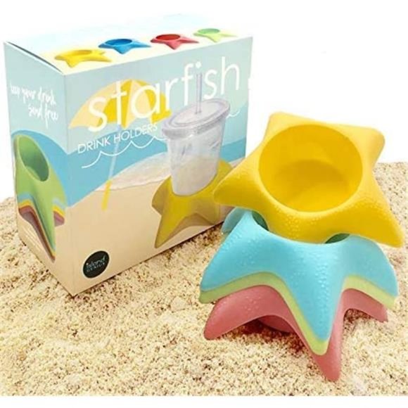 Beach Vacation Accessories Starfish Drink Cup Holder Sand Coasters - Picture 3 of 5